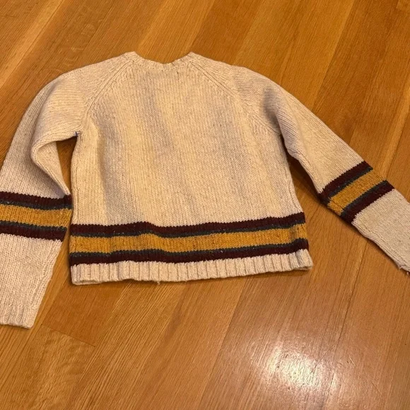 Abercrombie & Fitch Vintage 90s Wool Stripe Sweater Made in Hong Kong Size Small - Picture 3 of 9